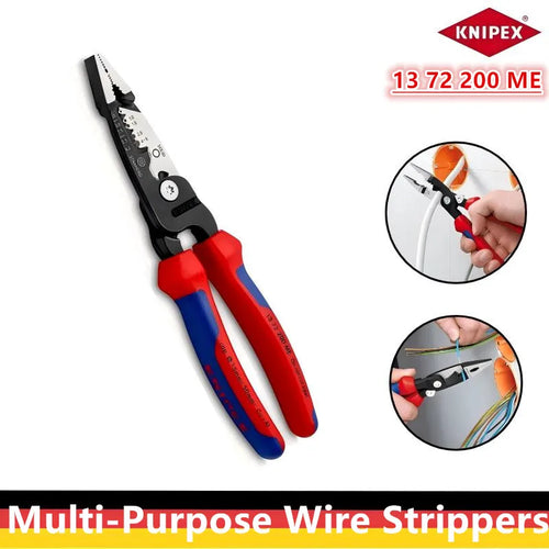KNIPEX 1372200ME German Multifunctional Wire Stripper Strip Cut Deburr Cu Al Cables for Pro Electrician Cable Construction