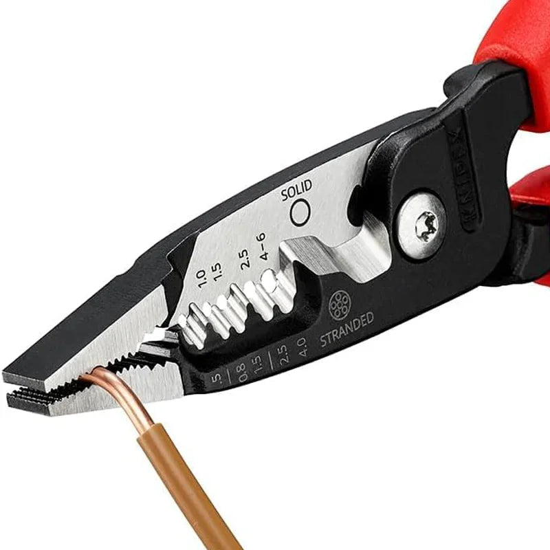 KNIPEX 1372200ME German Multifunctional Wire Stripper Strip Cut Deburr Cu Al Cables for Pro Electrician Cable Construction