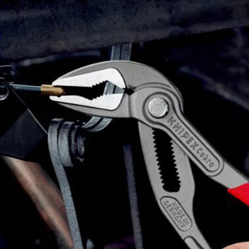 KNIPEX 8751180 & 8751250 Cobra Water Pump Pliers Set, Red Handles, Adjustable Jaw for Plumbing & Fastening