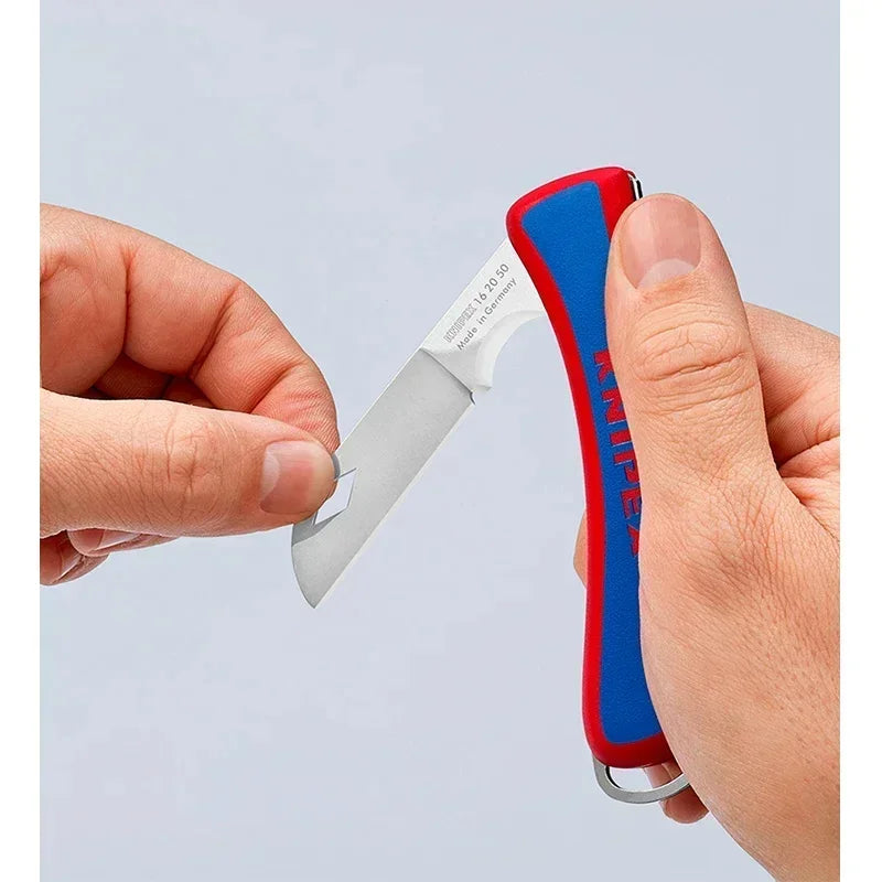KNIPEX 162050SB Electrician's Folding Knife Plastic Handle 200 mm Multi-purpose Cutting Knife Art Knife