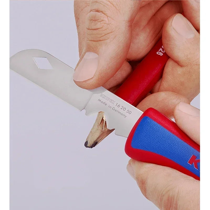 KNIPEX 162050SB Electrician's Folding Knife Plastic Handle 200 mm Multi-purpose Cutting Knife Art Knife