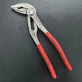 KNIPEX 8751180 & 8751250 Cobra Water Pump Pliers Set, Red Handles, Adjustable Jaw for Plumbing & Fastening
